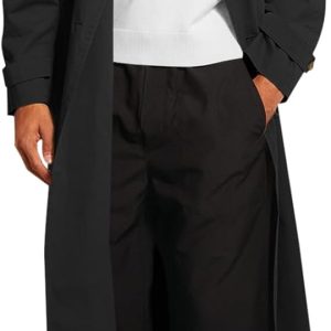 Mens Trench Coat Double Breasted Belted Windbreaker Jackets Lapel Lightweight Long Jacket Casual Overcoat